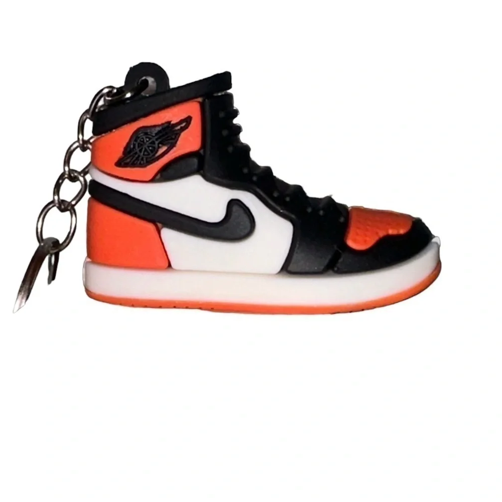 Air Jordan 1 High Top Nike Key Chain/ Bag Charm Orange,White & Black;Comes w/box